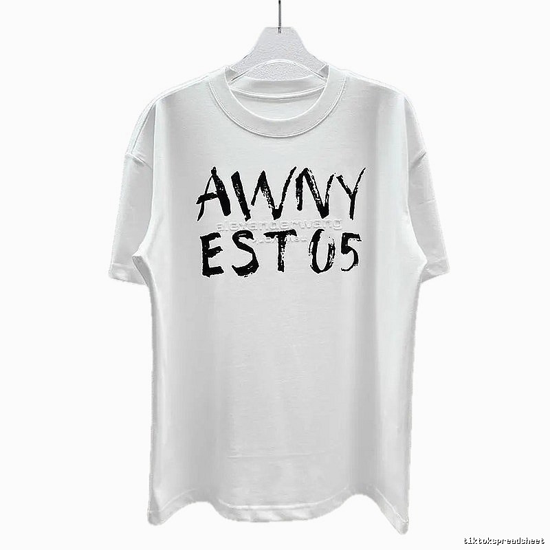 Alexander Wang Graffiti Letter Street Style White T-Shirt