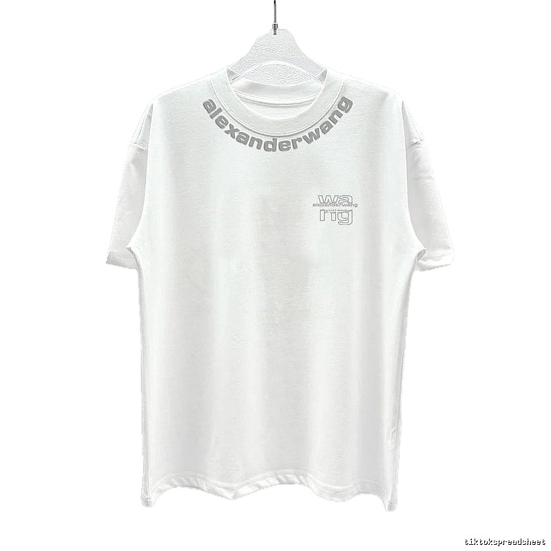Alexander Wang Printed Street Style White T-Shirt