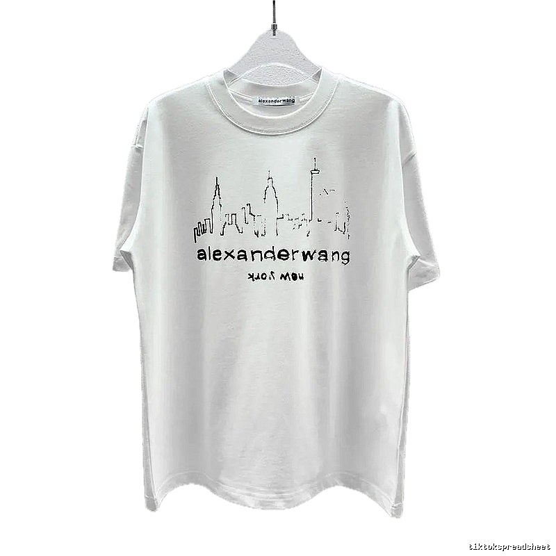 Alexander Wang Skyline Street Style White T-Shirt