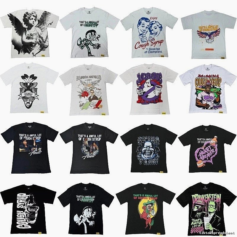 ALOCS Printed American Street Style Multi-color Short-sleeve T-shirt
