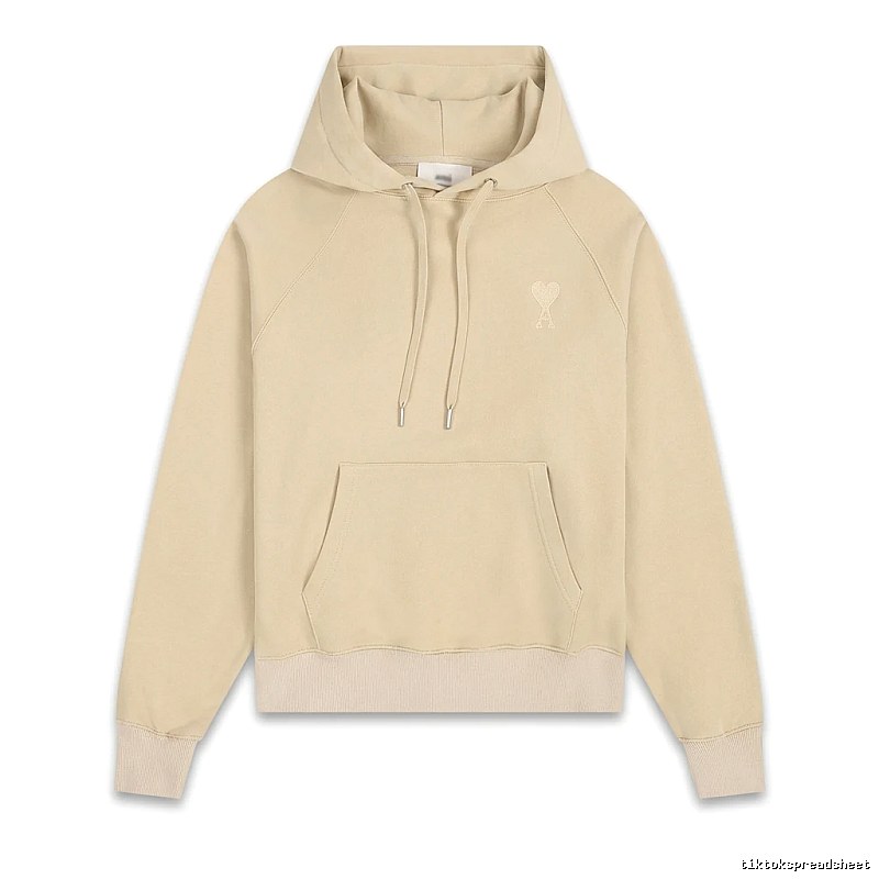 AMI Love Minimalist Style Beige Hoodie