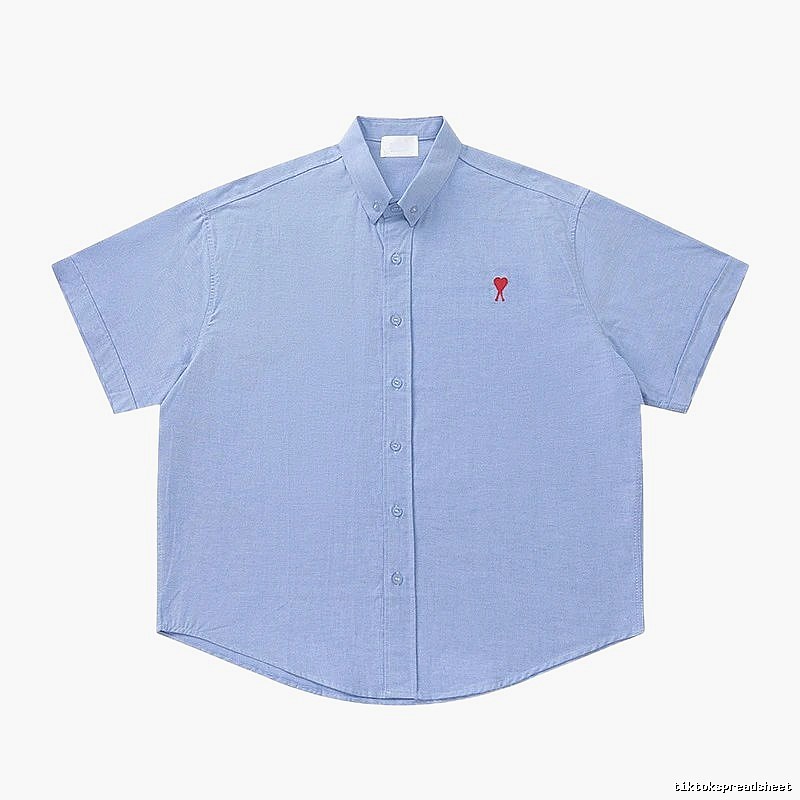 AMI Love Series Simple Style Blue Shirt