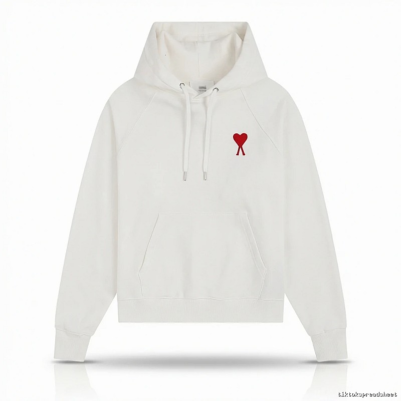 AMI Love Simple White Hoodie