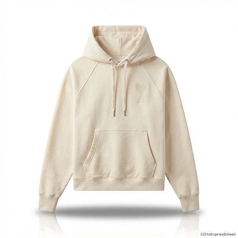 AMI simple and casual style off-white hoodie