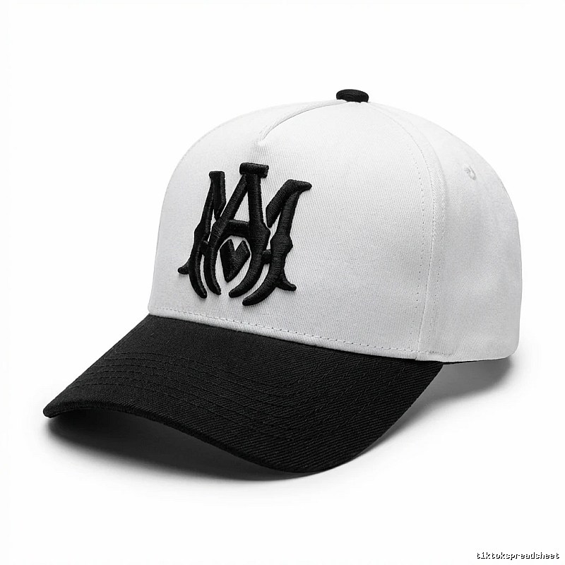 AMIRI Black and White Patchwork Baseball Cap