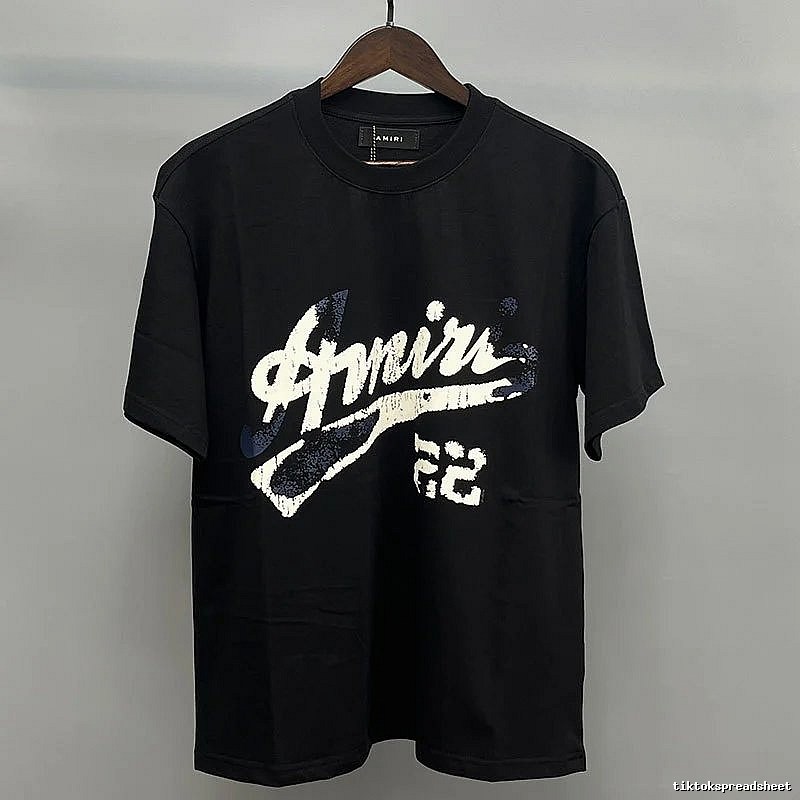Amiri Black White Records Graphic T-Shirt Campus Look