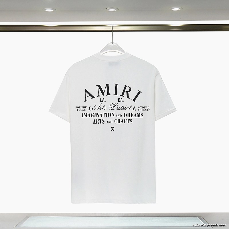 Amiri Casual Graphic T-shirt White Blue Amiri for Comfortable Styling