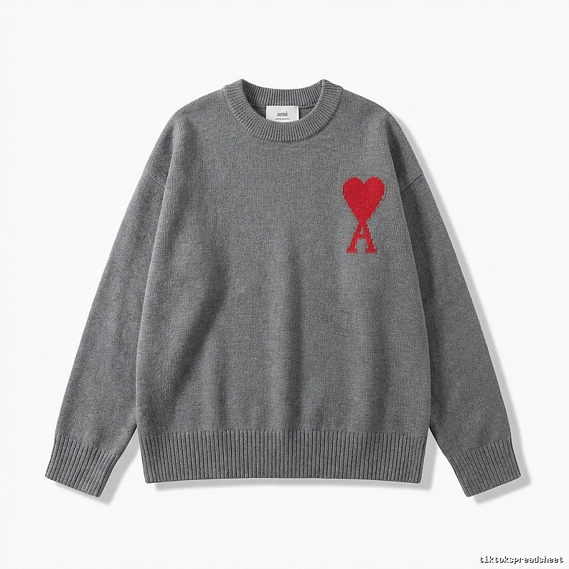 AMIRI Gray Knitwear with Love Heart