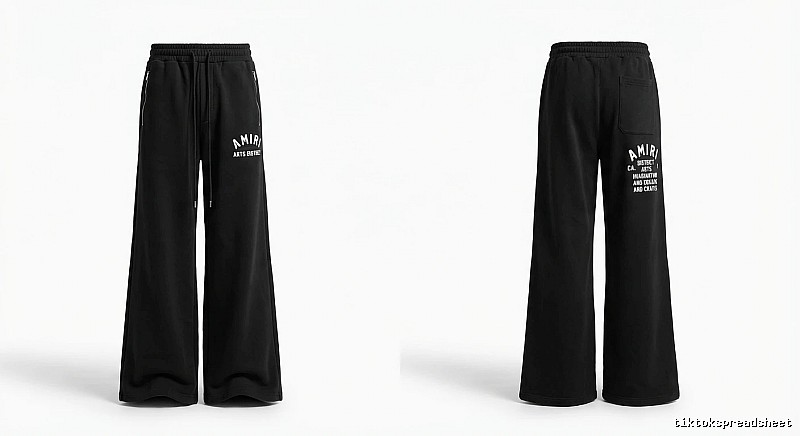 AMIRI Letter Print Casual Black Pants