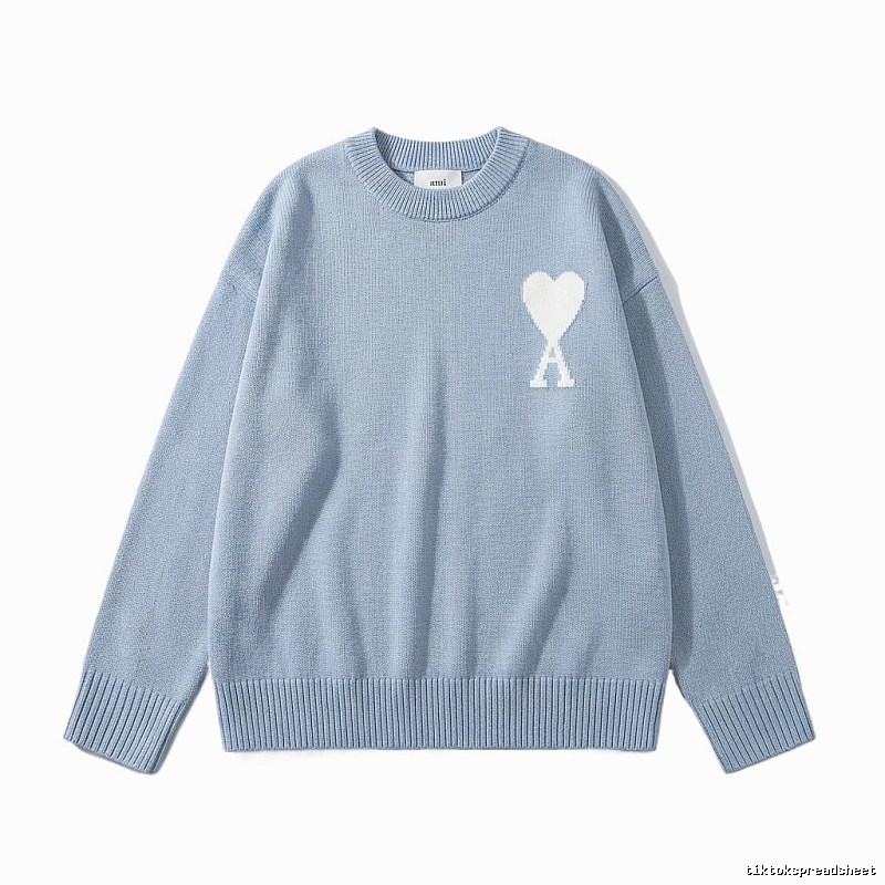 AMIRI Love Simple Style Blue Sweater