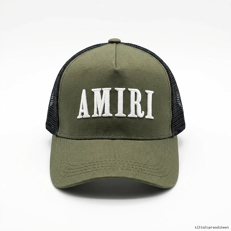 AMIRI Retro Style Olive Green Hat