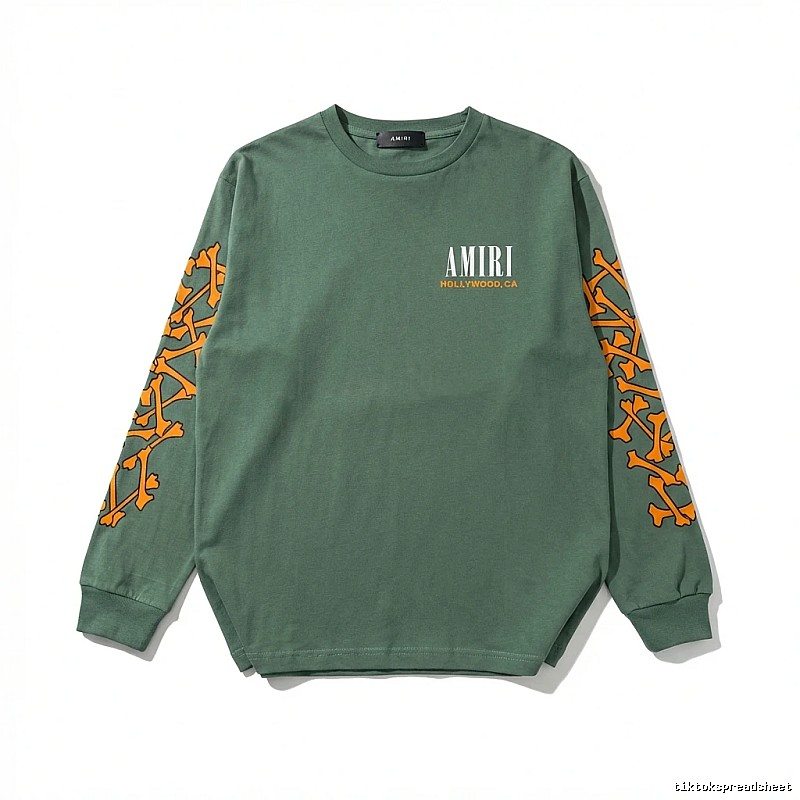 AMIRI Trendy and Cool Style Olive Green Sweatshirt