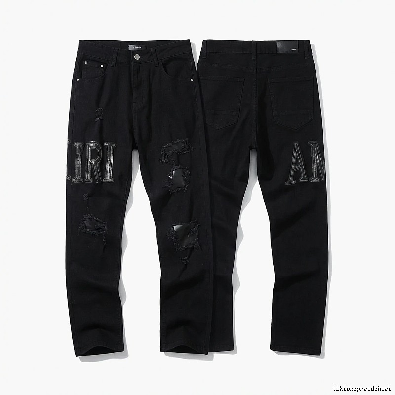 AMIRI Trendy Black Jeans with Holes
