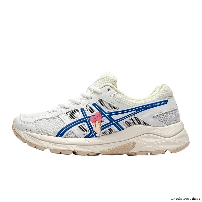 ASICS retro-style white and blue sports shoes