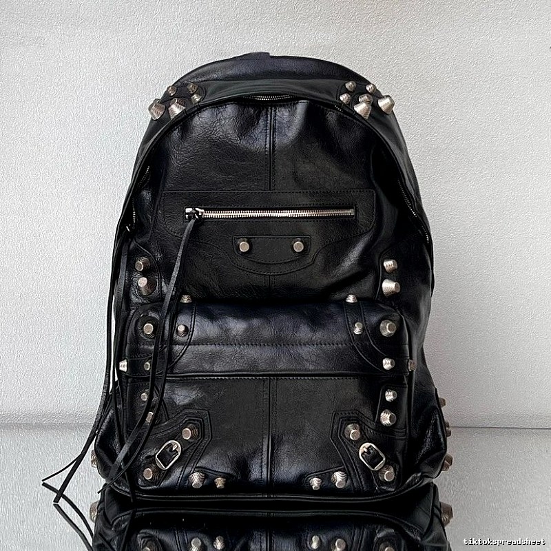 Balenciaga Backpack with Black Studded Leather Backpack for Daily Rotation