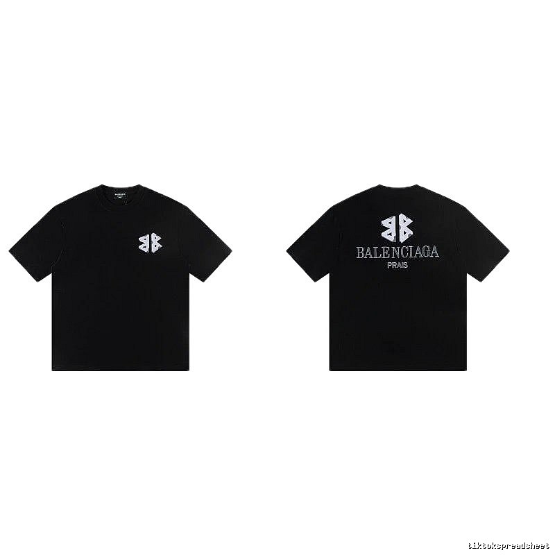 Balenciaga Double B Street Style Black Short-sleeve T-shirt
