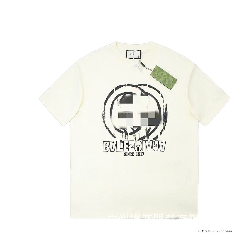 Balenciaga Graffiti Street Style Off-white Short-sleeve T-shirt