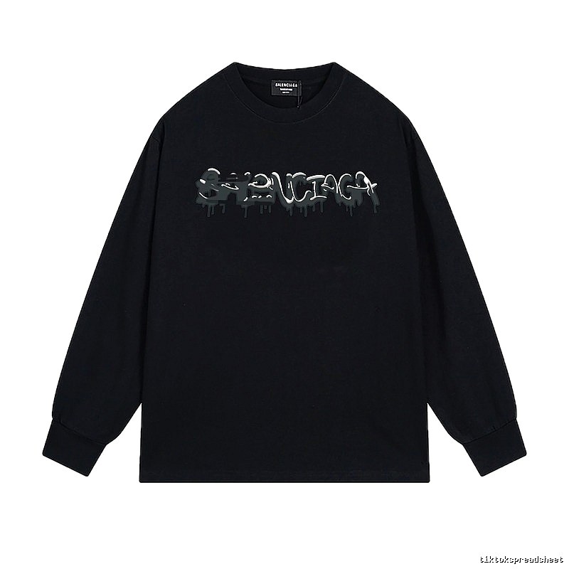 Balenciaga graffiti-style black long-sleeve