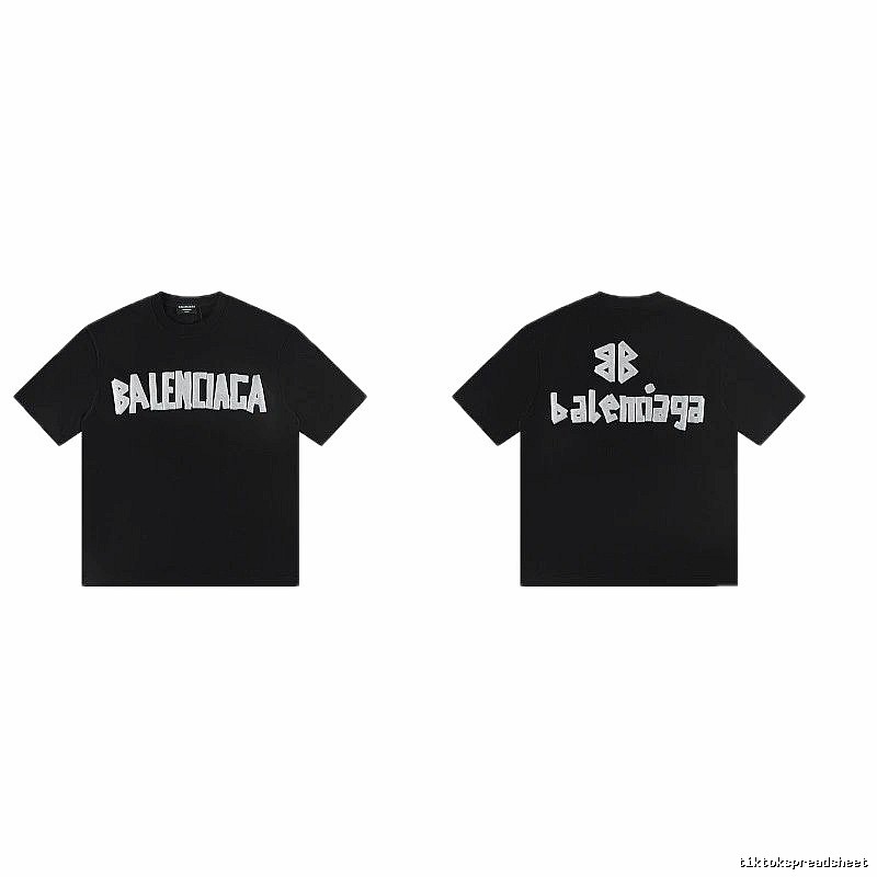Balenciaga Letter Print Street Style Black T-Shirt