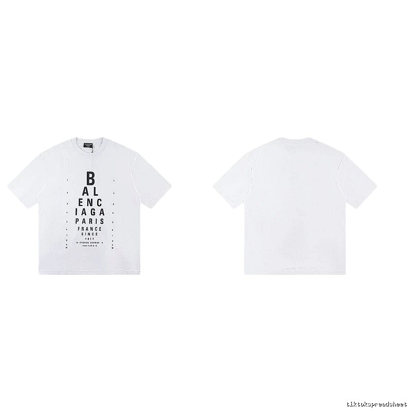 Balenciaga Letter Print Street Style White T-Shirt