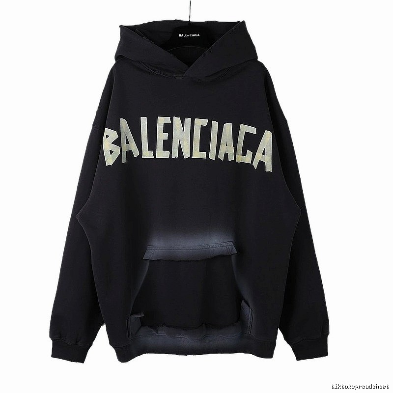 Balenciaga letter-style black sweatshirt