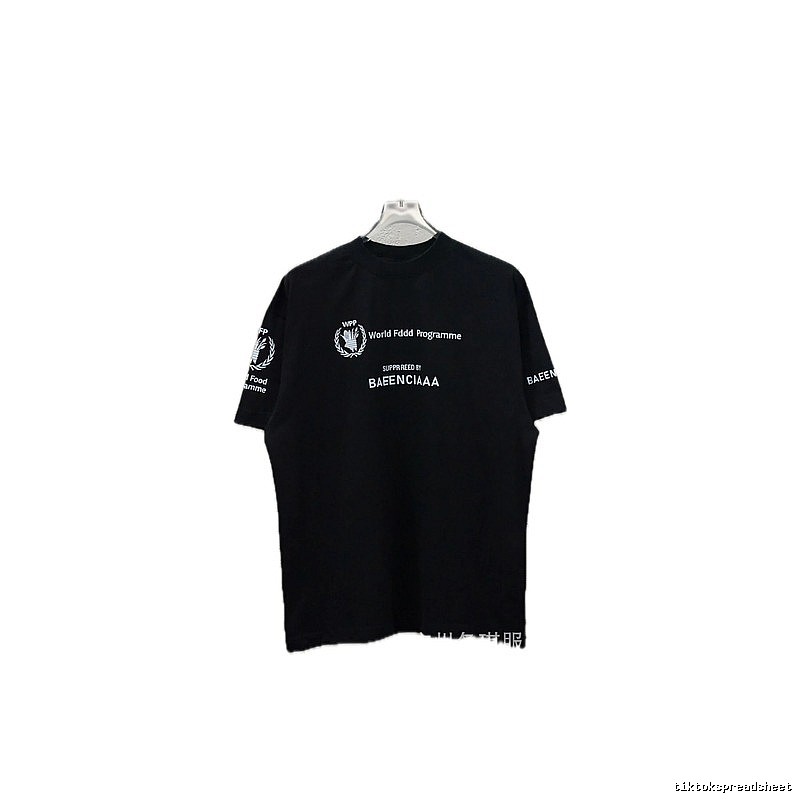 Balenciaga letter-style black T-shirt