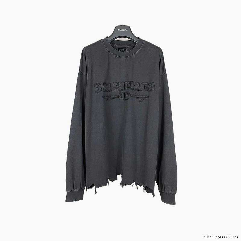 Balenciaga retro ripped black T-shirt