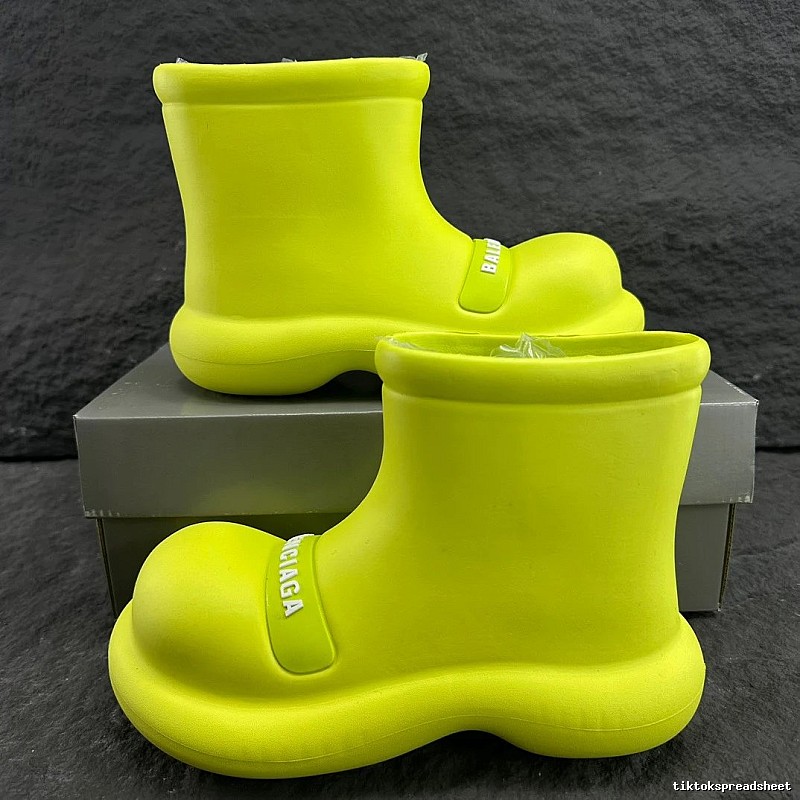 Balenciaga Rubber Boot with Neon Yellow Rubber Boot for Photo Ready Styling