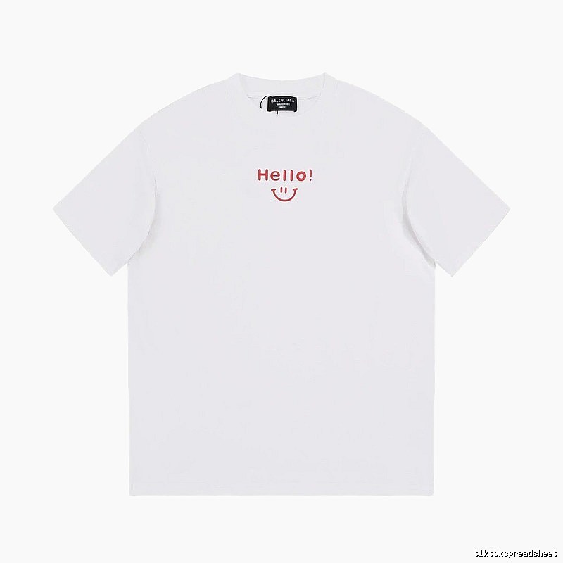 Balenciaga Smile Collection Minimalist Style White T-shirt
