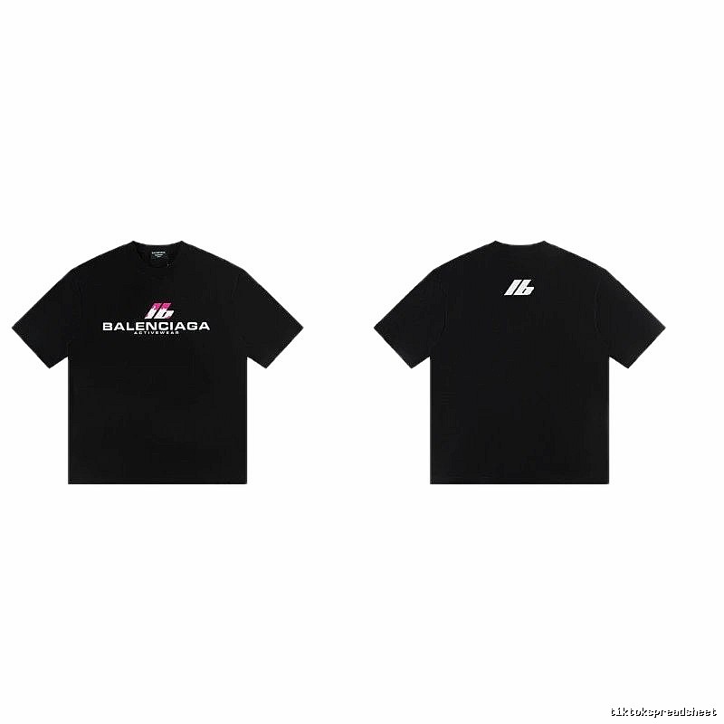 Balenciaga Sport Collection Edgy Cool Style Black Short-sleeve T-shirt