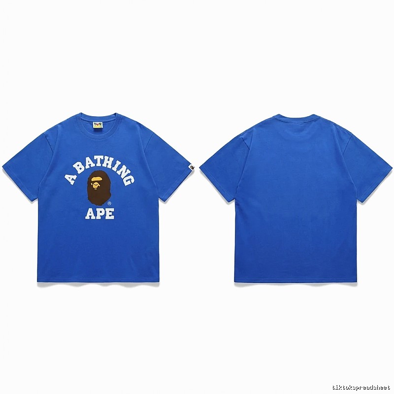 Bape Ape Head Simple Style Blue T-shirt
