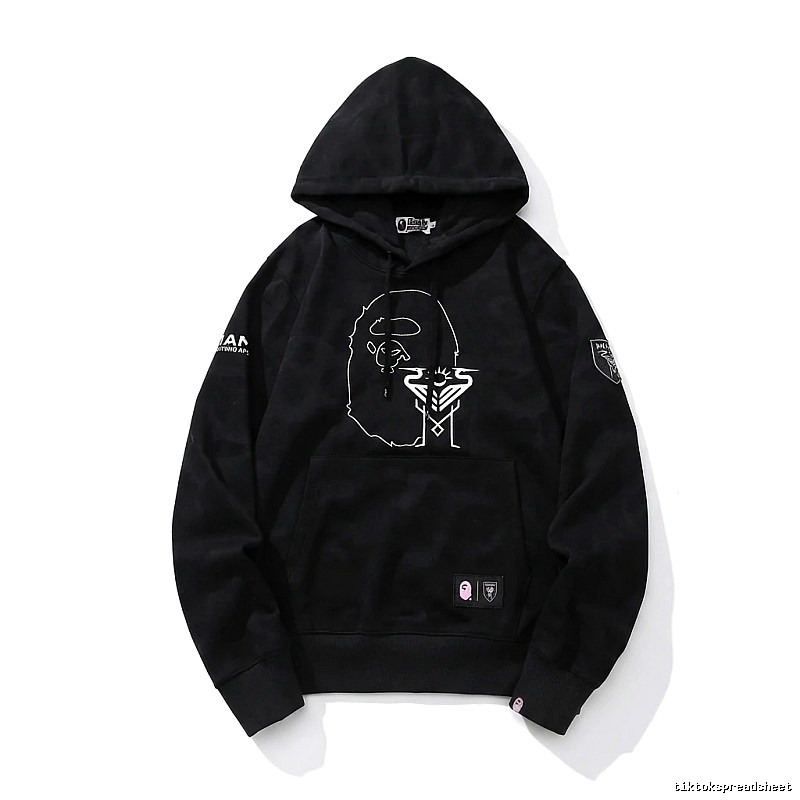 Bape Ape Man series trendy black hoodie