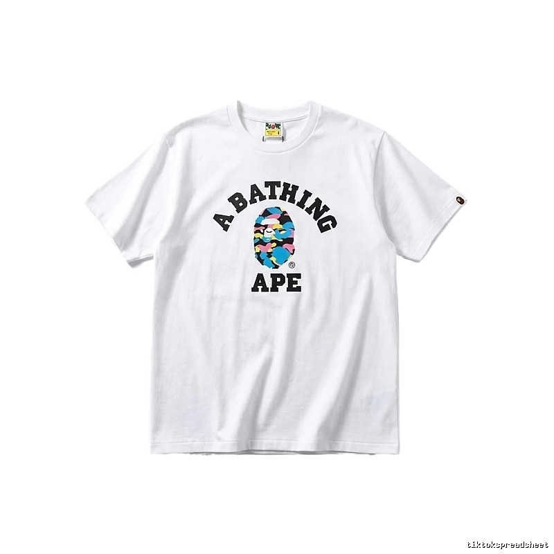 Bape Camouflage Alphabet White T-shirt