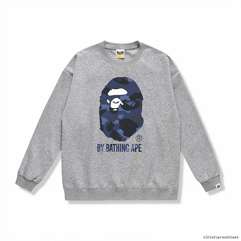 Bape camouflage-style gray sweatshirt