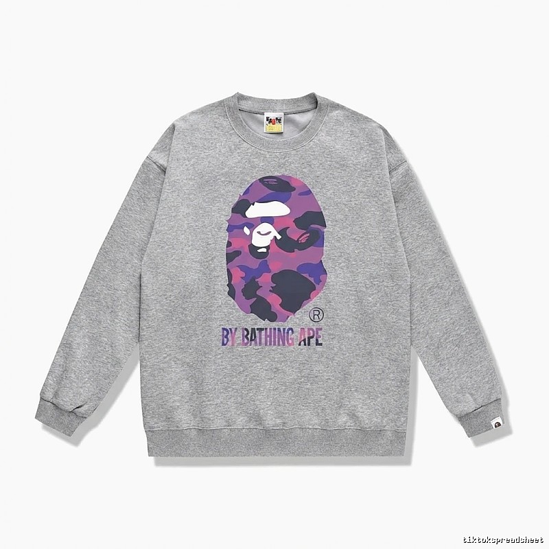 Bape camouflage-style grey sweatshirt