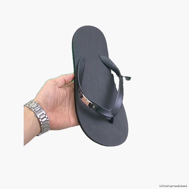 BOTTEGA VENETA Minimalist Style Black Flip-Flops