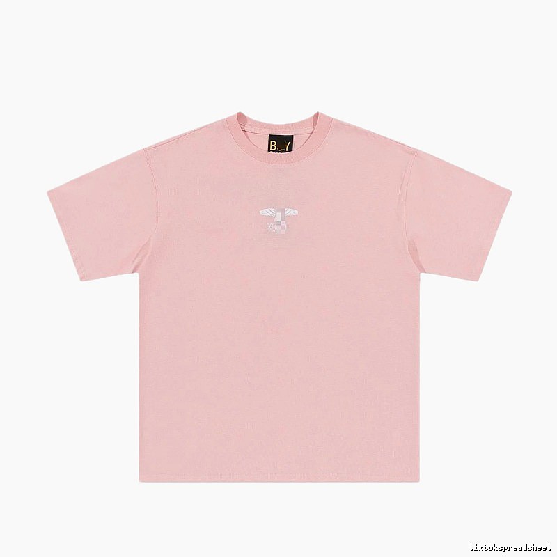 BOY Wing Print Street-style Pink Short Sleeve T-Shirt