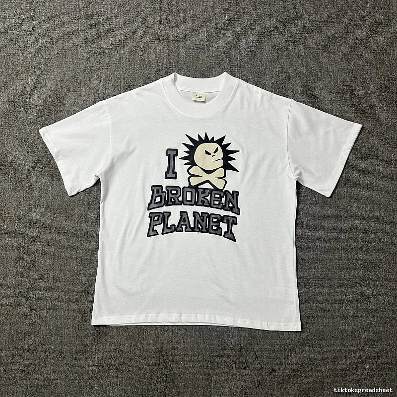 Broken Planet Classic Graphic T-shirt White Cotton Bold for Daily Styling