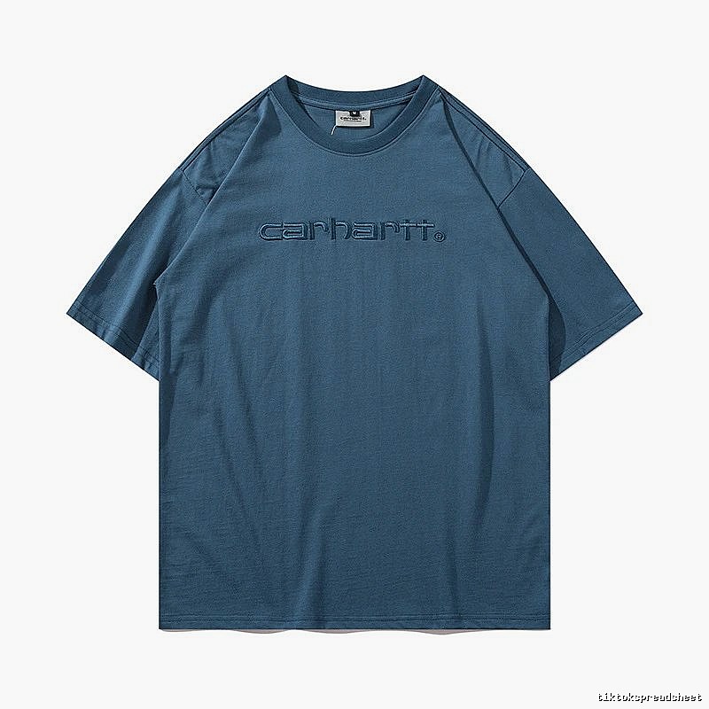 Carhartt Daily Logo T-shirt Light Blue Subtle for City Outfits