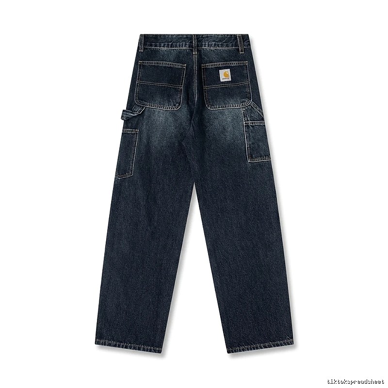 Carhartt workwear style dark denim jeans