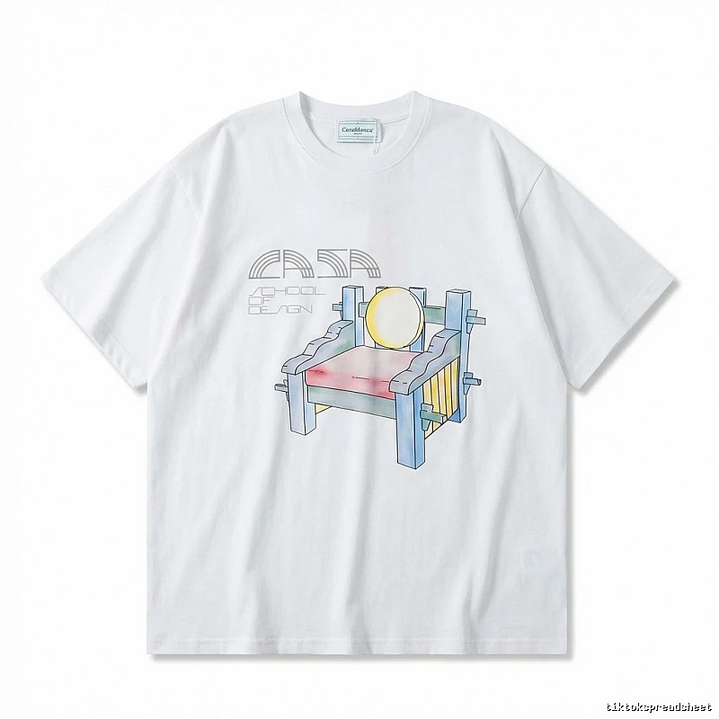 Casablanca cartoon-style white T-shirt