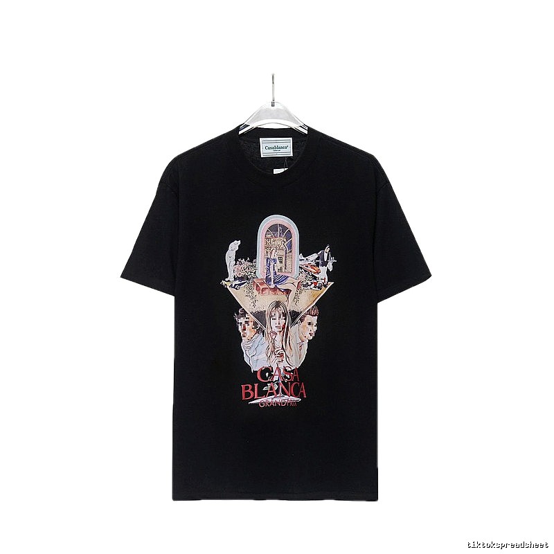 Casablanca Printed Trendy Black T-shirt