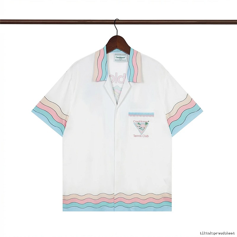 Casablanca stripe retro-style white shirt