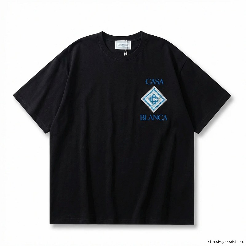 Casablanca trendy brand black short-sleeve