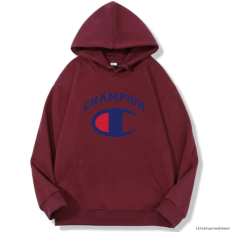 Champion classic burgundy hooded sweatshirt