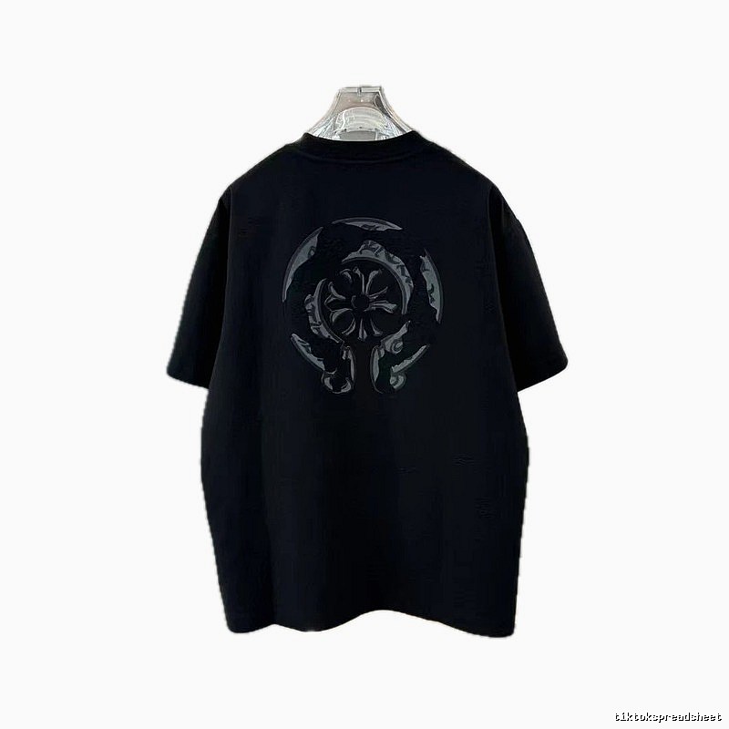 Chrome Hearts Circular Relief Street Style Black Short-sleeve T-shirt
