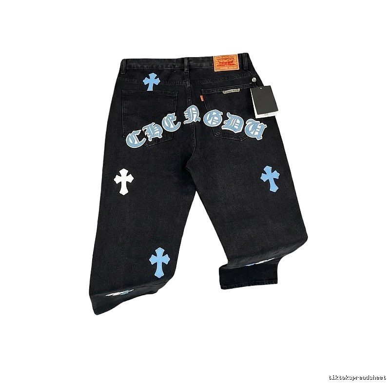Chrome Hearts Cross Trend Brand Black Jeans