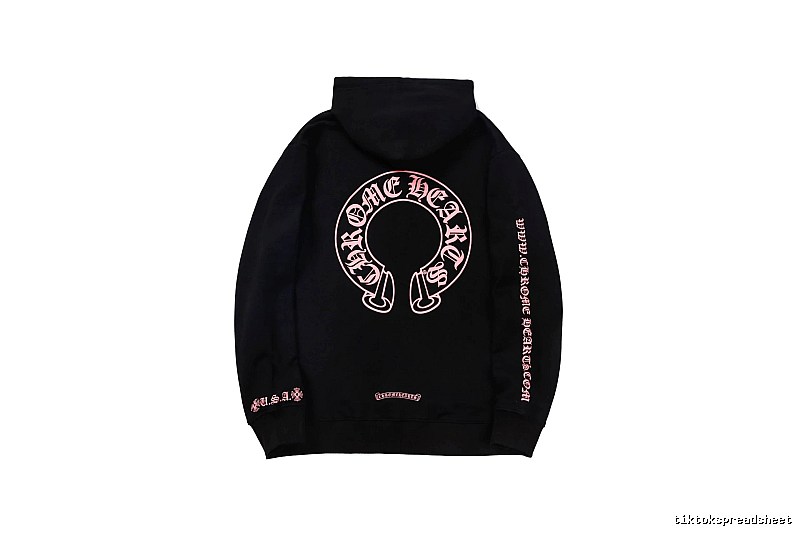 Chrome Hearts Patterned Cross graphic hoodie Black Blue Cross with Polished Detail