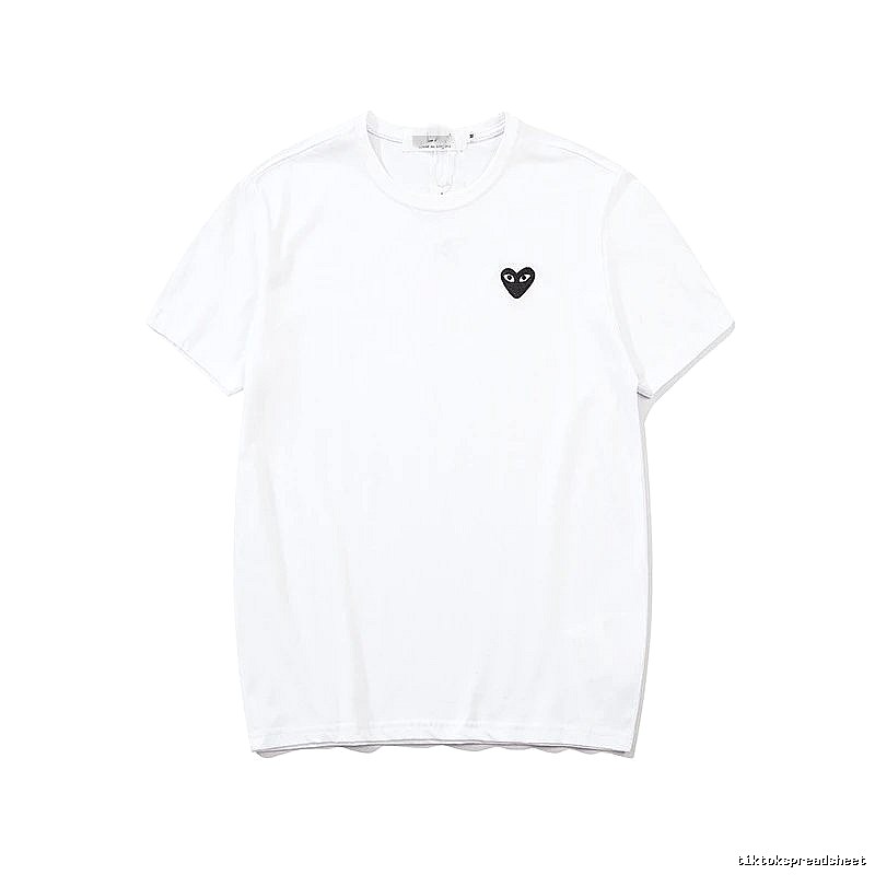 Comme des Garcons PLAY 2021-95 White Style 2195 Heart Logo T-Shirt Layered Outfit
