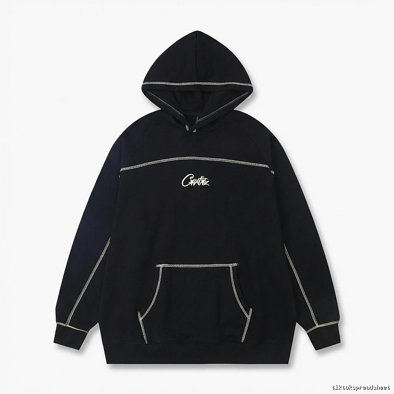 Corteiz Embroidered Simple Style Black Sweatshirt